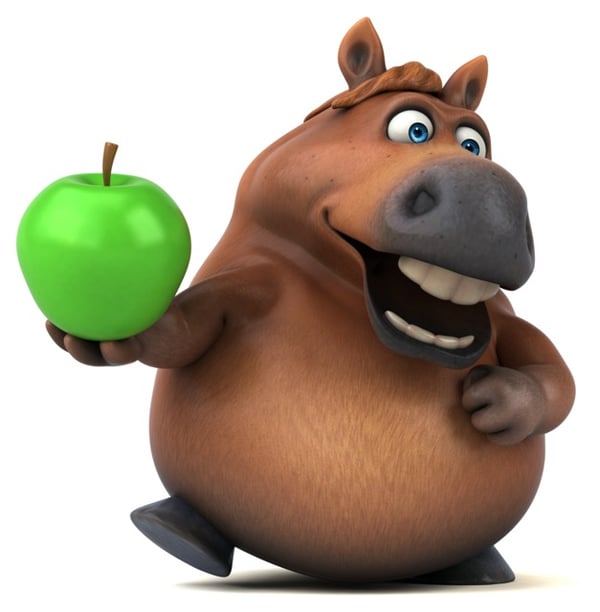 cartoon horse with apple